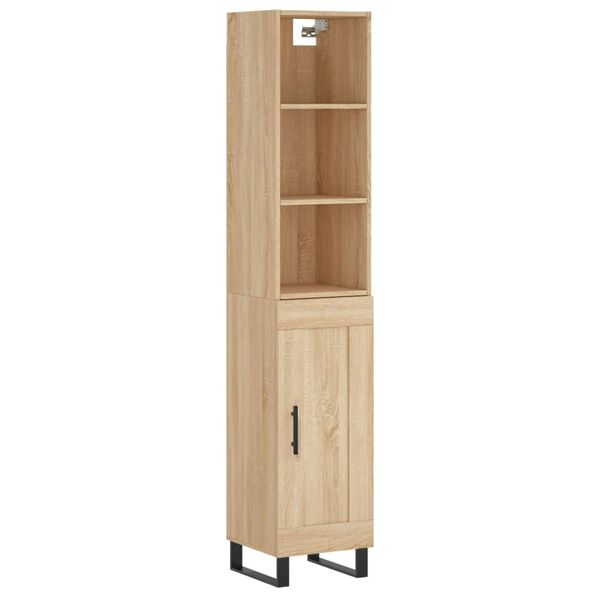 vidaXL Highboard sonoma eik 34,5x34x180 cm konstruert tre