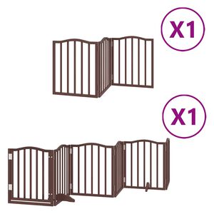 vidaXL Hundeport sammenleggbar 9 paneler brun 450 cm poppeltre