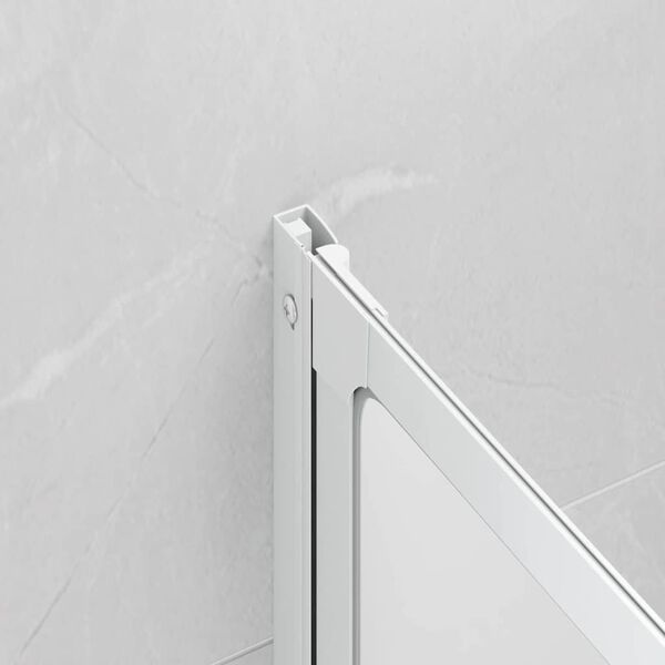 vidaXL Badskjerm Frostet 132 x 140 cm Aluminium & PP panel