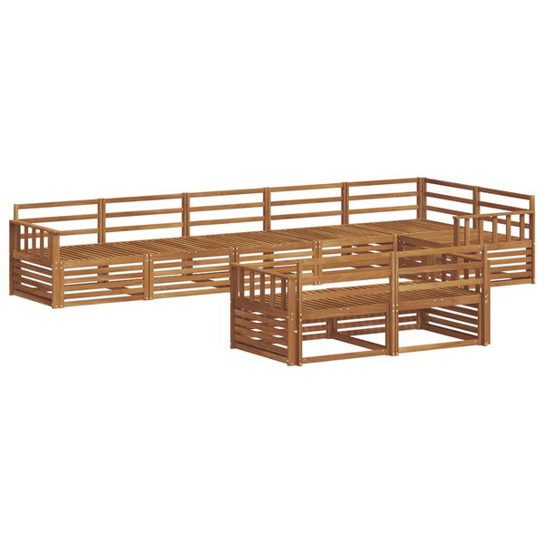 vidaXL Utend&oslash;rs sofa-sett 8 pcs Naturlig Solid akasietre