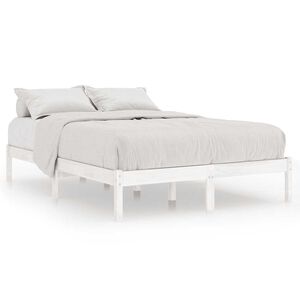 vidaXL Sengeramme hvit heltre 135x190 cm Double