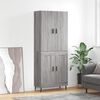 vidaXL Highboard grå sonoma 69,5x34x180 cm konstruert tre