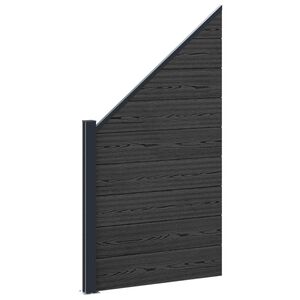 vidaXL Gjerdesett 95 x 180 cm WPC og Aluminium Svart