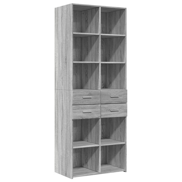 vidaXL Highboard grå sonoma 70x42,5x185 cm konstruert tre