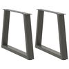 vidaXL Salongbordben V-formet 2 stk antrasitt 50x(42-43,3) cm st&aring;l