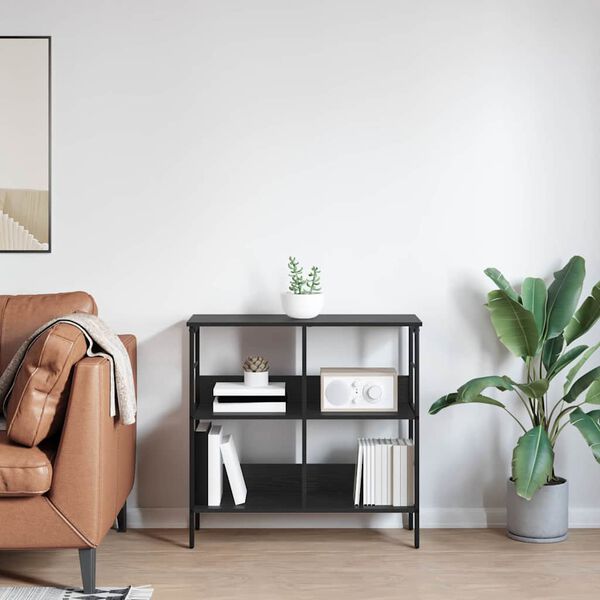 vidaXL Bokhylle Svart Eik 82 x 32 x 79 cm Konstruert tre