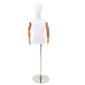 vidaXL Justerbar 120-150 cm Mannequin med Base Unisex PP Hvit