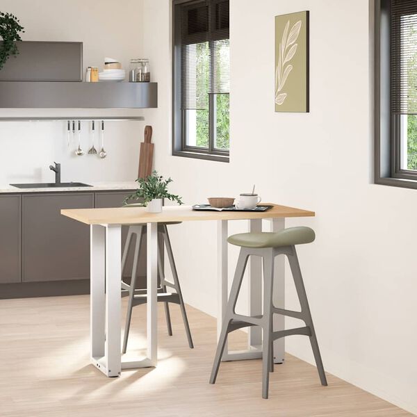 vidaXL Barbordben T-formet 2 stk hvit 40x35x(90-91) cm st&aring;l