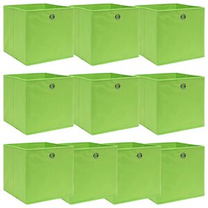 vidaXL Oppbevaringsbokser 10 stk gr&oslash;nn 32x32x32 cm stoff