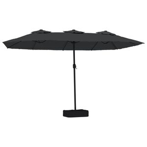 vidaXL Hageparasoll med dobbelt hode svart 449x265 cm