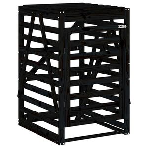 vidaXL S&oslash;ppeldunkskur svart 84x90x128,5 cm heltre furu