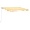 vidaXL Manuell uttrekkbar markise 450x300 cm gul og hvit