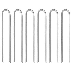 vidaXL Teltplugger 6 stk U-formet 37 cm &Oslash;10 mm galvanisert st&aring;l