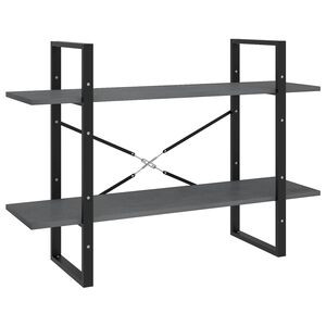 vidaXL Bokhylle 2 niv&aring;er gr&aring; 100x30x70 cm heltre furu