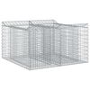 vidaXL Gabion hevet seng 100 x 100 x 60 cm Galvanisert st&aring;l S&oslash;lv