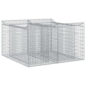 vidaXL Gabion hevet seng 100 x 100 x 60 cm Galvanisert st&aring;l S&oslash;lv