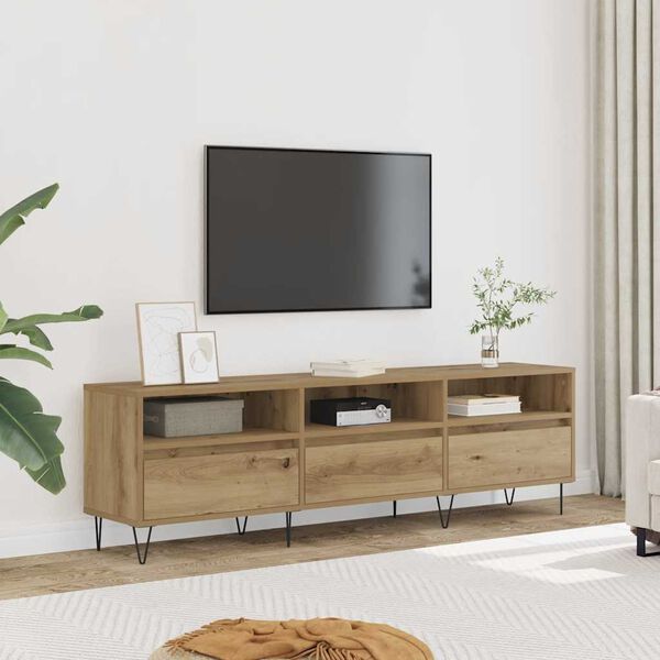 vidaXL TV-benk artisan eik 150x30x44,5 cm konstruert tre