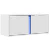 vidaXL Vegghengt TV-benk med LED hvit 80x31x35 cm