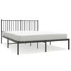 vidaXL Sengeramme i metall med hodegavl svart 160x200 cm