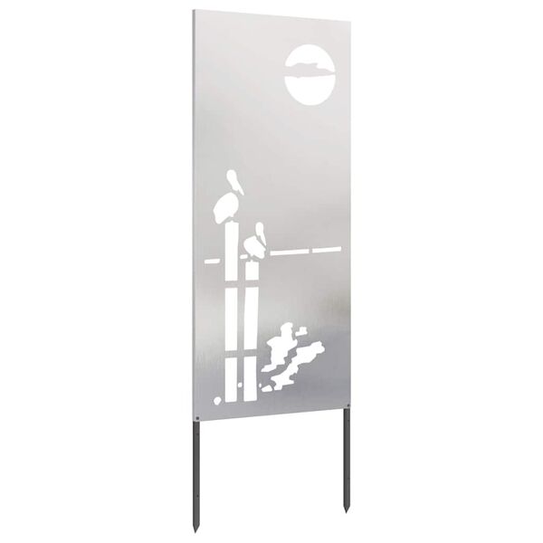 vidaXL Hageprivat skjerm Fretwork sølv 50 x 140 cm Rustfritt stål