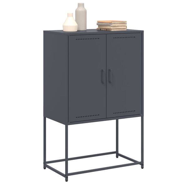 vidaXL Highboard antrasitt 68,5x38,5x107 cm stål