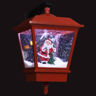 vidaXL Veggmontert julelampe med LED-lys og julenisse rød 40x27x45 cm