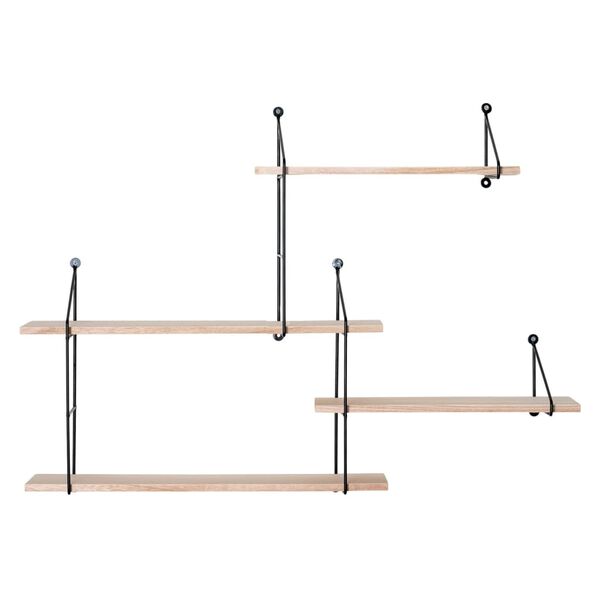 House Nordic Hylle Lucy svart og naturlig