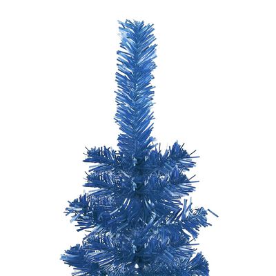 vidaXL Slankt juletre med LED og kulesett blå 210 cm