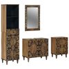 vidaXL Baderomsinnredningssett 4 stk. Brun 62 x 33 x 58 cm