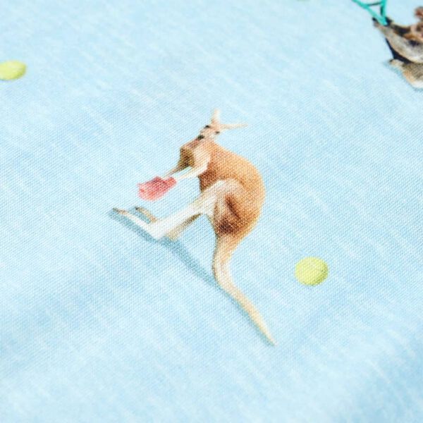 T-skjorte for barn lysebl&aring; melert 140