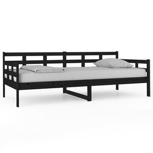 vidaXL Dagseng svart heltre furu 90x200 cm