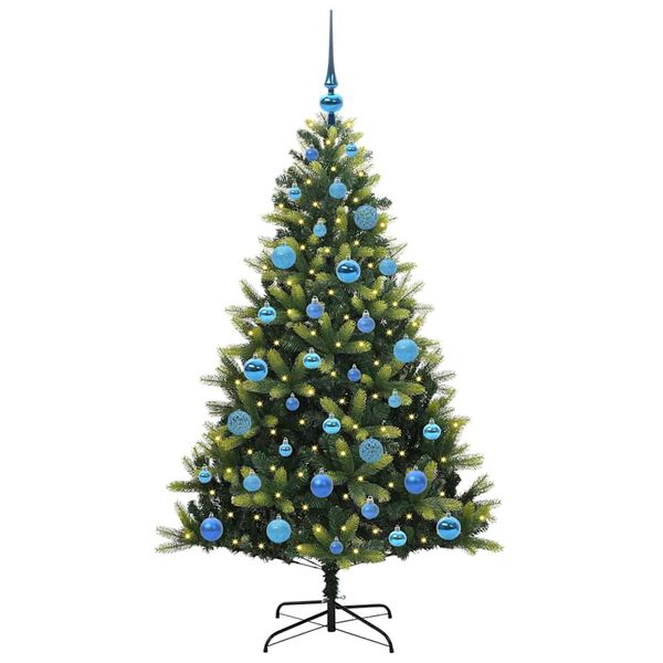 vidaXL Kunstig Hengt Julegran med 150 LED-lys gr&oslash;nn 150 cm PVC og PE
