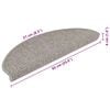 vidaXL Selvklebende trappematter sisal 15 stk 65x21x4 cm platina