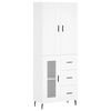 vidaXL Highboard hvit 69,5x34x180 cm konstruert tre
