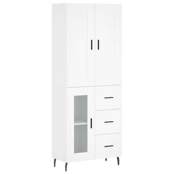 vidaXL Highboard hvit 69,5x34x180 cm konstruert tre
