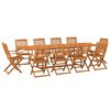 vidaXL Hagespisegruppe 11 deler 280x90x75 cm heltre akasie
