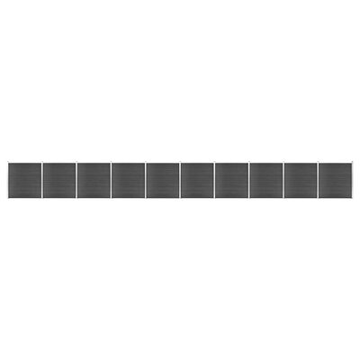 vidaXL Gjerdepanelsett WPC 1737x186 cm svart