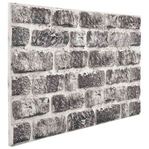 vidaXL Veggpaneler 10 stk. 100 x 50 cm M&oslash;rkegr&aring; og hvit EPS Skum