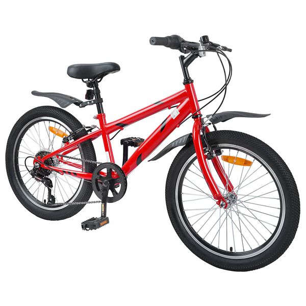 vidaXL Barnesykkel 20 Tommer 6-Speed for 6-11 &aring;r gammel R&oslash;d