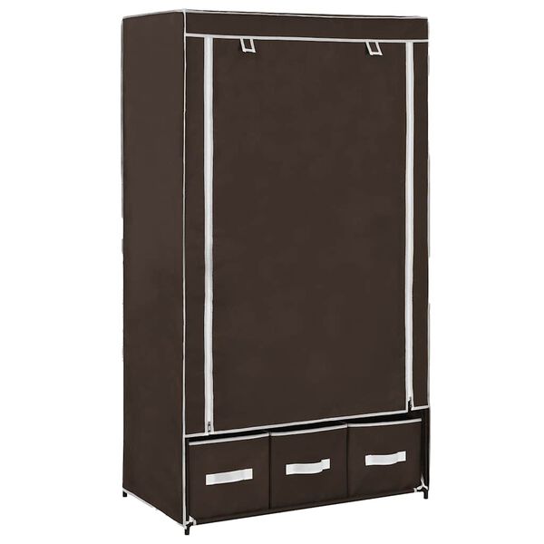 vidaXL Garderobe brun 87x49x159 cm stoff