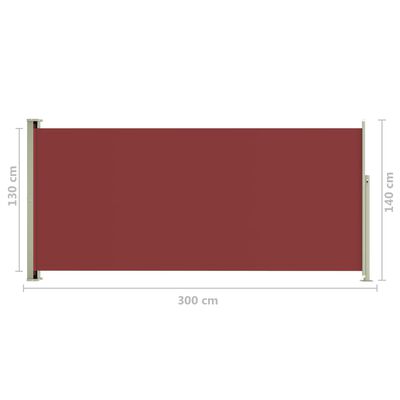 vidaXL Uttrekkbar sidemarkise 140x300 cm rød