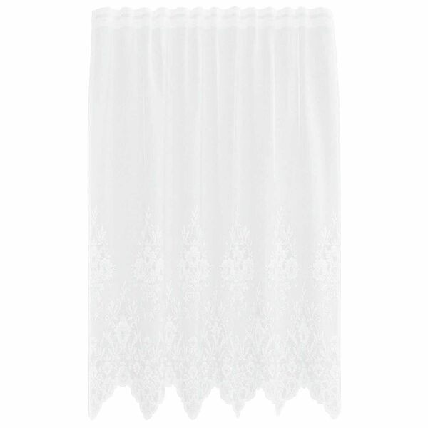 vidaXL Blondegardin med gardiner Blomster Hvit 180 x 150 cm Polyester