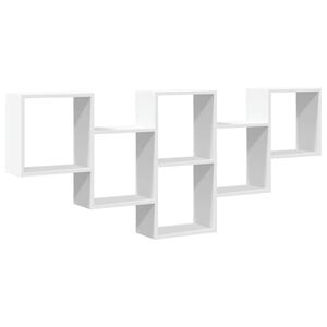 vidaXL Vegghylle hvit 159x18x66 cm konstruert tre