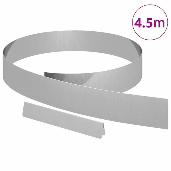 vidaXL Gjerdekant sølv 450 x 0.05 x 15 cm Galvanisert Stål