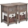 vidaXL Nattbord 2 stk tre brun