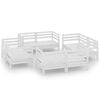 vidaXL Hagesofagruppe 8 deler hvit heltre furu