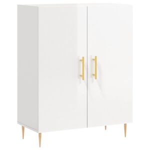 vidaXL Skjenk h&oslash;yglans hvit 69,5x34x90 cm konstruert tre