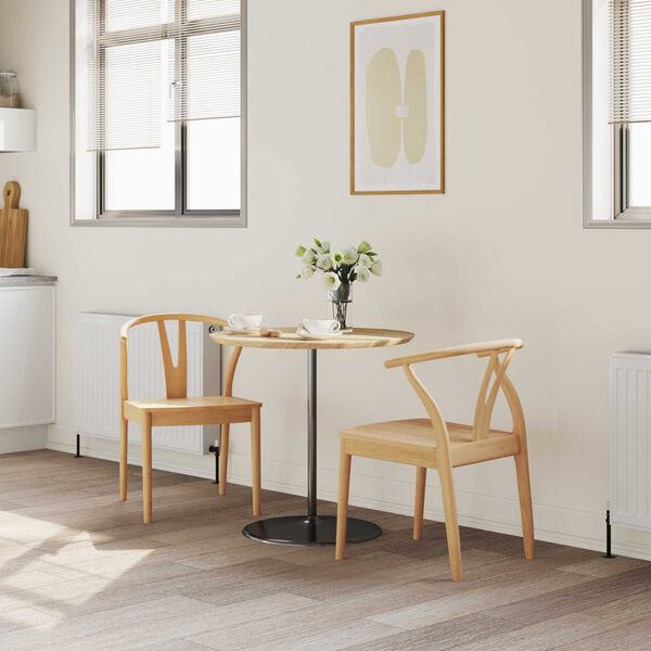 vidaXL Spisestuestol 2 pcs Naturlig Solid Gummitre