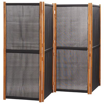 vidaXL Romdeler 4 paneler svart 280x180 cm