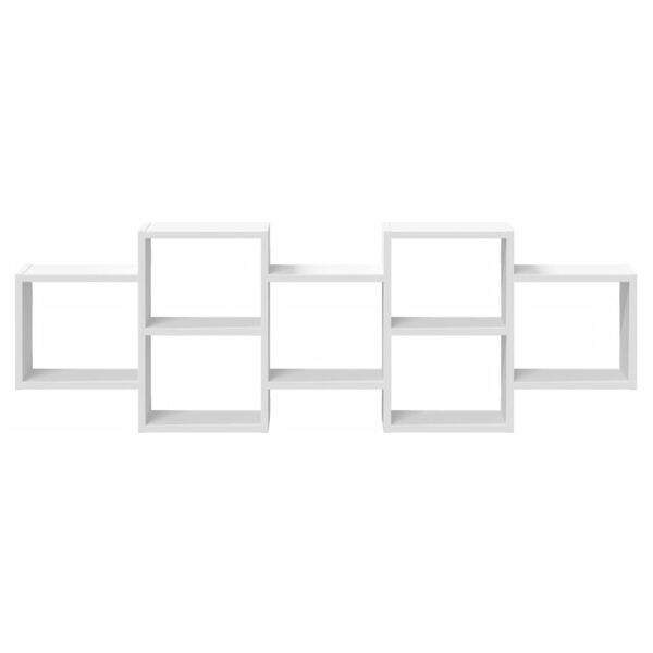 vidaXL Vegghylle hvit 129x18x42 cm konstruert tre